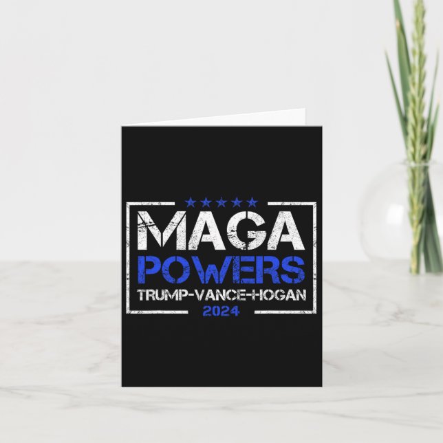 Tarjeta Mega Potencias Trump Vance Hogan 2024 Funny patrió (Anverso)