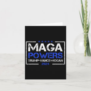 Tarjeta Mega Potencias Trump Vance Hogan 2024 Funny patrió