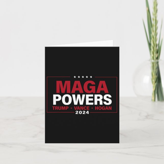 Tarjeta Mega Potencias Trump Vance Hogan 2024 Funny patrió (Anverso)