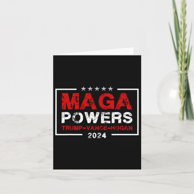 Tarjeta Mega Potencias Trump Vance Hogan 2024 Funny patrió (Anverso)