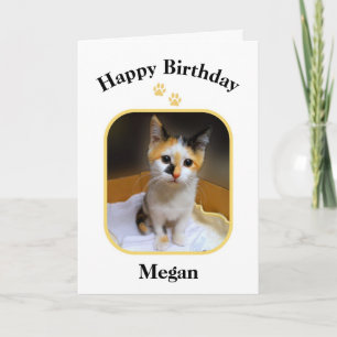 Tarjeta Megan Calico Kitten Happy Birday