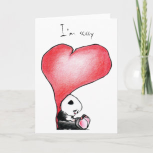 Tarjeta Megg: Una panda linda - corazón, lo siento,
