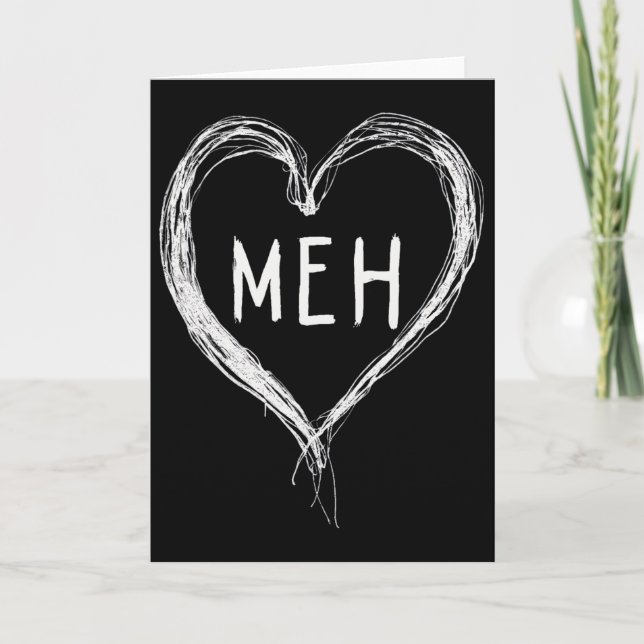 Tarjeta Meh San Valentín Anti San Valentín Solteros  (Anverso)