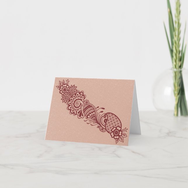 Tarjeta mehndi en blanco (Anverso)