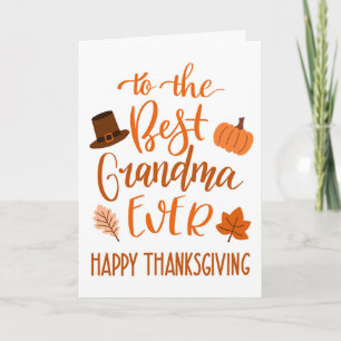 Tarjeta Mejor abuela jamás Día de Acción de Gracias en nar