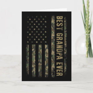 Tarjeta Mejor Abuelo Camuflaje Bandera Americana Día del P