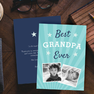 Tarjeta Mejor abuelo jamás   Foto plana del Día del Padre