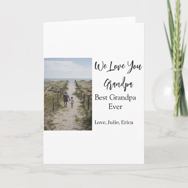 Tarjeta mejor abuelo siempre abuelos foto regalos clásicos (Anverso)