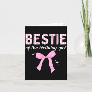 Tarjeta Mejor amiga de la familia de lazo coqueto de la cu