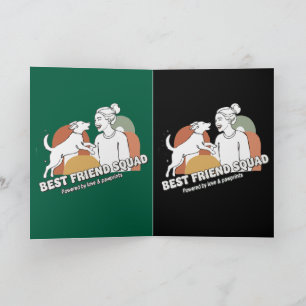 Tarjeta Mejor Amiga Manada Mamá Perro Arte de Línea Boho