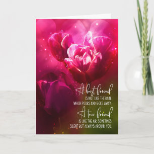 Tarjeta Mejor Amigo Birthday Bright Pink Tulips Tender