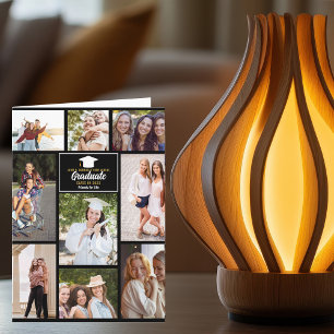 Tarjeta Mejor amigo Colaje de fotos de graduación de últim