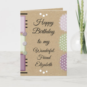 Tarjeta Mejor amigo cumpleaños de ciruela rústica