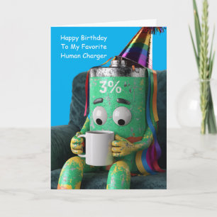Tarjeta Mejor Amigo Cumpleaños Humor Batería Baja