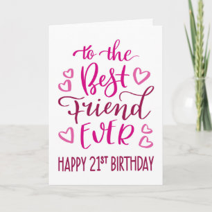 Tarjeta Mejor Amigo de la Tipografía de Cumpleaños 21 en R