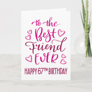 Tarjeta Mejor Amigo de la Tipografía de Cumpleaños 67 en R