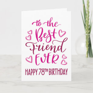 Tarjeta Mejor Amigo de la Tipografía de Cumpleaños 78 en R