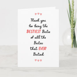 Tarjeta Mejor Amigo Gracias Bestie Card