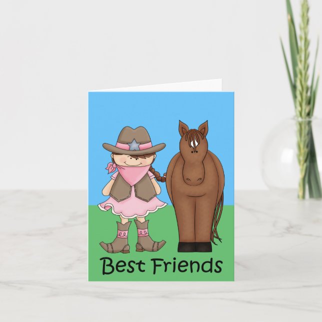 Tarjeta Mejor Amigos - Novia Brunet y Caballo (Anverso)