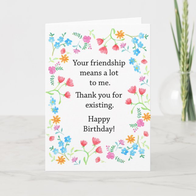 Tarjeta Mejor Apreciación de Amigo Amigo del Cumpleaños Fl (Anverso)