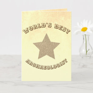 Tarjeta Mejor Arqueólogo del Mundo Estrella Dorada