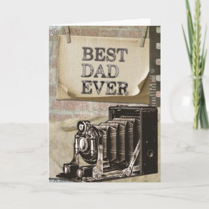 Tarjeta Mejor arte de cámara retro vintage de papá