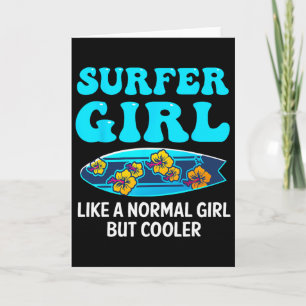 Tarjeta Mejor Arte de Surf para Chicas Mujeres Playa Surfi