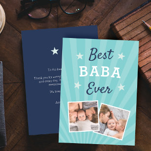 Tarjeta Mejor Baba   Foto plana del Día del Padre