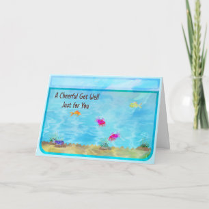 Tarjeta Mejor carta con tanque de pescado alegre
