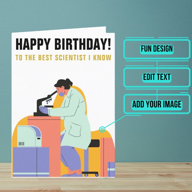 Tarjeta Mejor científico o investigador que conozco cumple (Looking for the perfect card for that talented scientist or researcher friend of yours?)