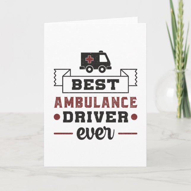 Tarjeta Mejor Conductor de Ambulancias Regalo de Hospital  (Anverso)