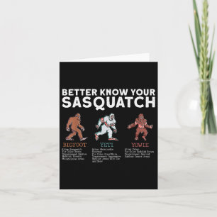 Tarjeta Mejor Conoce Tu Sasquatch Bigfoot Yeti Yowie Funn