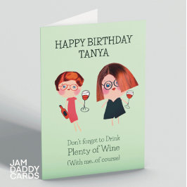 Tarjeta Mejor cumpleaños de amigos y vinos