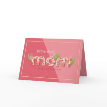Mejor Día de la Madre de mamá rosa floral
