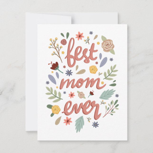 Tarjeta Mejor Día de la Madre Floral (Anverso)