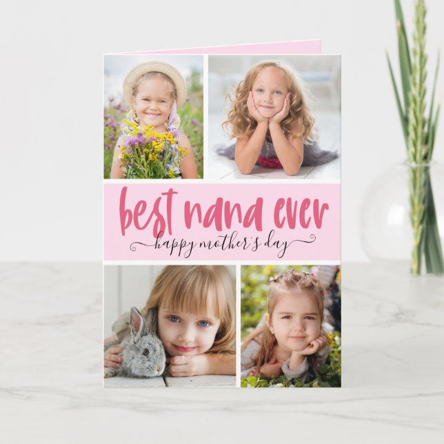 Tarjeta Mejor Día de la Madre Fotográfica de Nana (Anverso)
