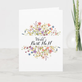 Tarjeta Mejor Día de la Madre fotográfico de flores silves