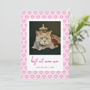 Tarjeta Mejor Día de la Madre fotográfico de mamá de gato 