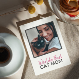 Tarjeta Mejor Día de la Madre Gata del Mundo Cute