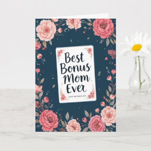 Tarjeta Mejor Día de la Madre Moderno Floral de Mamá Bonus