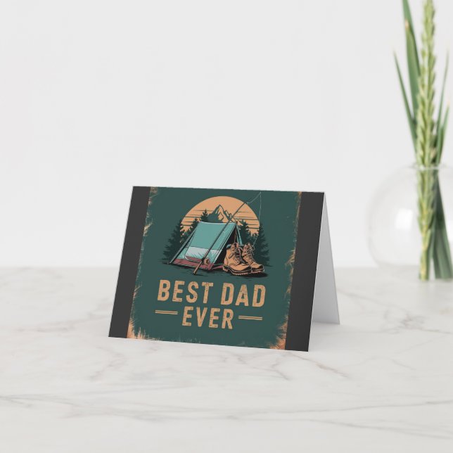 Tarjeta Mejor Diseño de Camping de Papá Ever (Anverso)