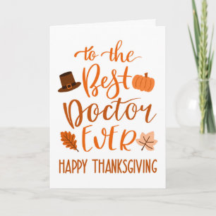 Tarjeta Mejor Doctor de Todos los Tiempos Día de Acción de