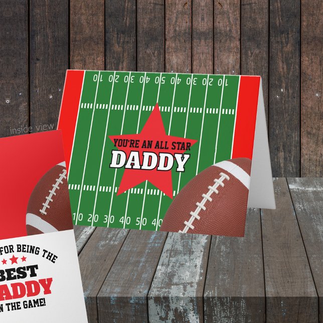 Tarjeta Mejor en el Juego Regalo Personalizado de Fútbol (All Star Best in the Game Folding Greeting Card for Dad, Grandpa, Coach or anyone!  Great for Father)