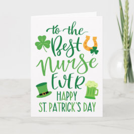 Tarjeta Mejor Enfermera del Mundo para el Día de San Patri