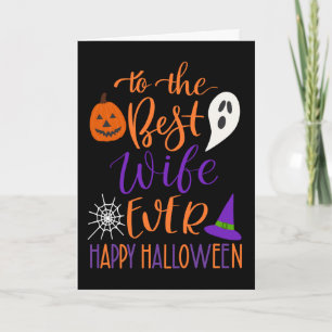 Tarjeta Mejor Esposa del Mundo Halloween en Naranja y Mora