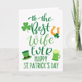 Tarjeta Mejor Esposa del Mundo para el Día de San Patricio