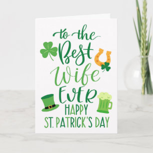 Tarjeta Mejor Esposa del Mundo para el Día de San Patricio