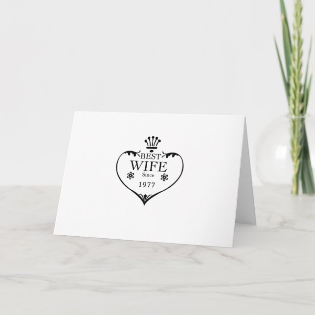 Tarjeta Mejor Esposa desde 1977 40º aniversario del boda (Anverso)