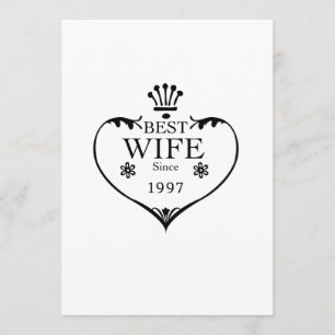 Tarjeta Mejor Esposa Desde 1997 20º aniversario de bodas