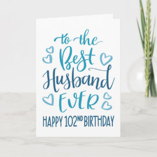 Tarjeta Mejor esposo de todos cumpleaños 102 Tipografía Az